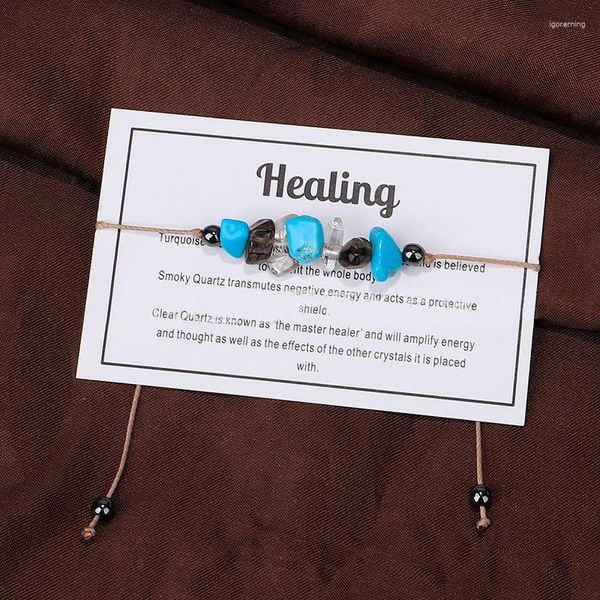 Link pulseiras criativo irregular pulseira de cristal mulheres homens pedra natural turquesa energia cura yoga meditação reiki jóias presente