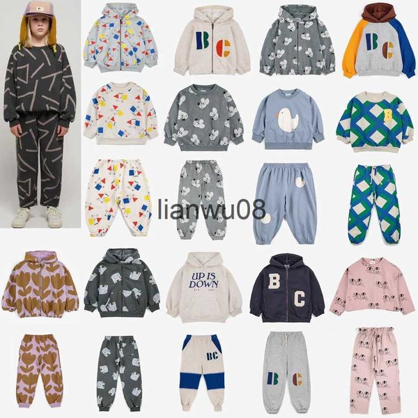 Set di abbigliamento Bambini europei Maglioni e pantaloni Set 2023 Autunno Inverno Abbigliamento per bambini Ragazze Ragazzo Maglioni Torousers Suit BC Felpe casual x0828