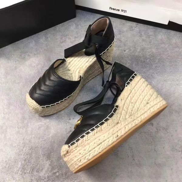 Luxus Designer High Heel Sandale Slipper Leder Mule schwarze Plateauschuhe Freizeitschuh Herren Flat Slide Stickerei sexy Espadrille Sliders Damen Loafer Geschenk mit Box