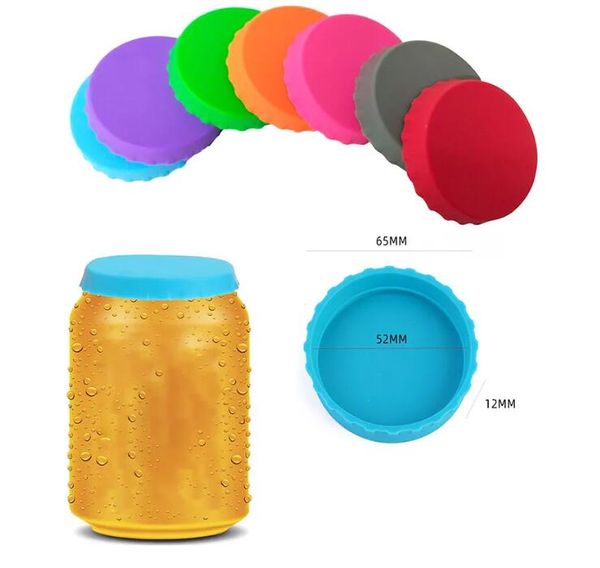Tampa de lata colorida de silicone fácil de puxar, pode armazenar cerveja e bebidas, vedação à prova de vazamento de silicone
