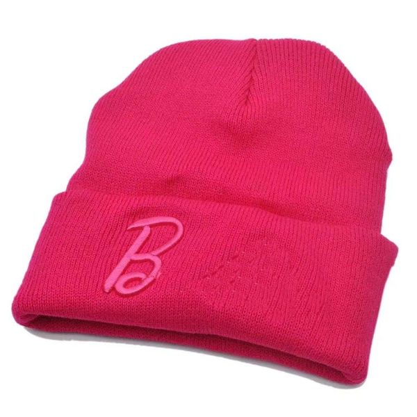 Barbie autunno e inverno nuova Barbie cento torre cappello lavorato a maglia cappello rosa outdoor temperamento caldo celebrità cappello sottile ricamato