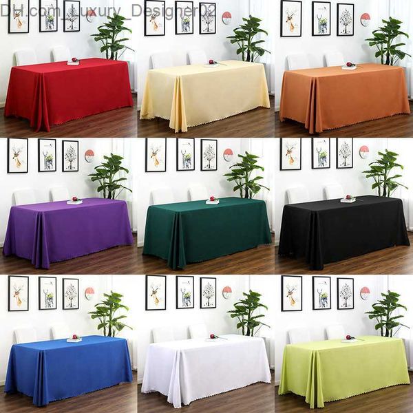 Colorful Polyester Linen Banquet table of Cover for Weddings, Hotels, and Birthdays - Durable and Wonderful Rectangle Design (Q230829)