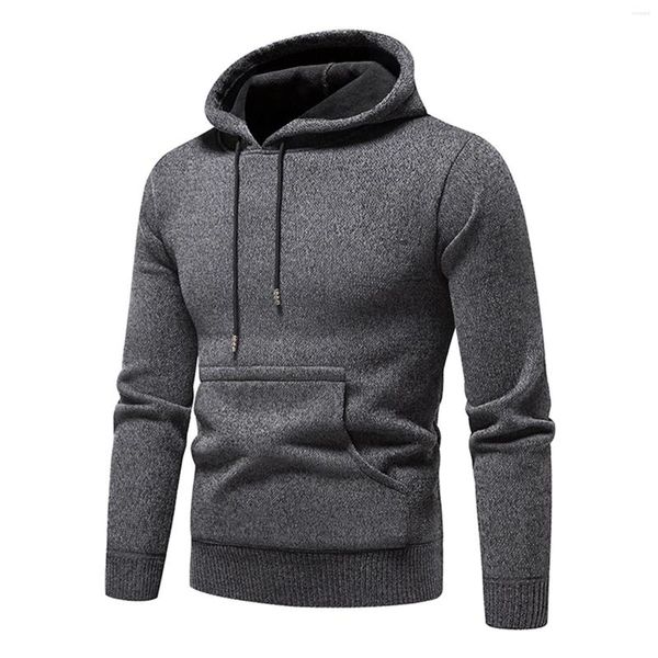 Herren Hoodies Herren Pullover Herbst Winter Soild Sweatshirt Warme Strickjacke Strickmantel Hoodie Langarm Kordelzug Pullover Tops Streewear