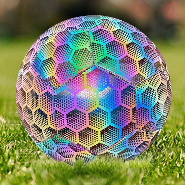 Palline Pallone da calcio riflettente luminoso Palloni luminosi notturni per adulti Taglia 5 Palloni da allenamento sportivo Attrezzature per competizioni calcistiche 230826