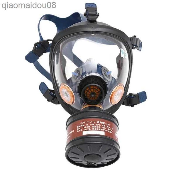 Vestuário Máscara de proteção química Máscara facial completa de gás Respirador à prova de poeira Borracha Pesticida Pintura Máscara de pulverização para soldagem de laboratório HKD230828