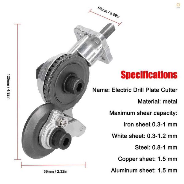 Elektrikli Matkap Plakası Kesici Metal Sac Kesici Serbest Kesme Aracı Nibbler Testere Kesici Plaka Zımba Makas HKD 230828.