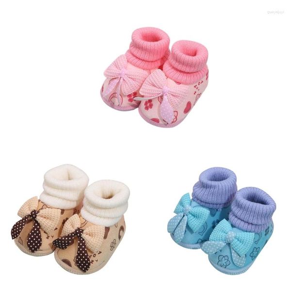 First Walkers 1 Paar Babyschuhe, warme Schuhe, gemütliche Winterstiefel, Socken, Babyschuhe mit rutschfester Unterseite für Kleinkinder im Alter von 3–11 Monaten