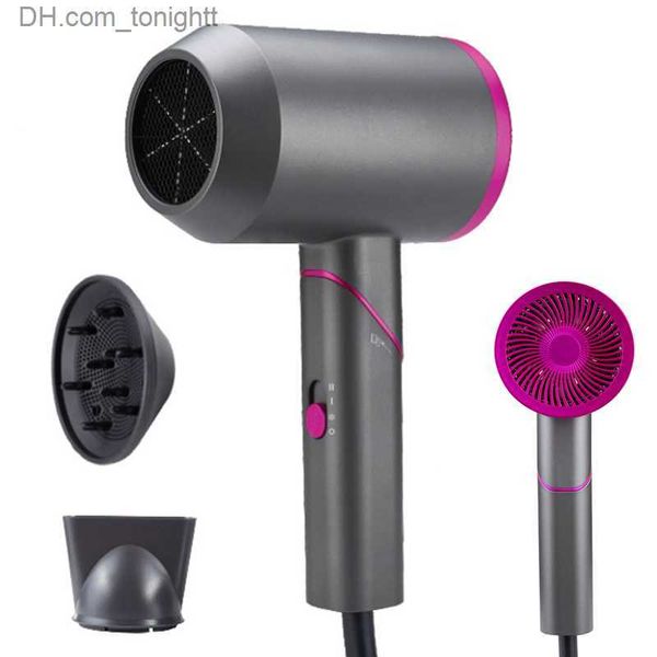 Secador de cabelo Profissional Vento Quente e Frio AC Motor Secador de cabelo com bico difusor Dobrável Handle Blower Secadores Portátil Hair Styler Q230828