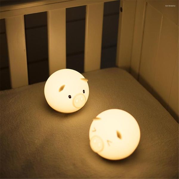 Nachtlichter, LED-Licht mit ABS-Sockel und Silikonhülle, tragbare Lampe für Kinder, Roly-Poly-Design