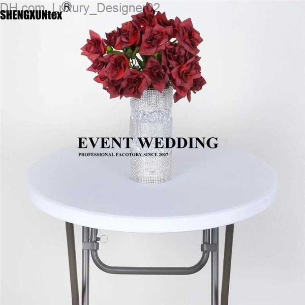 5 PCS Venda Spandex Cocktail Table Top Stretch Cover Toalha de mesa para decoração de eventos de casamento Q230829