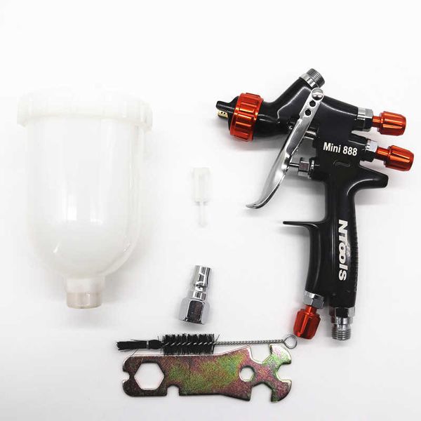 Pistola a spruzzo da 1,2 mm Kit ugello da 1,0 mm 400CC/250CC Serbatoio aria a spruzzo con tazza di miscelazione vernice e adattatore Mini pistola a spruzzo per verniceHKD 230828.