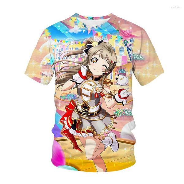 Homens camisetas Love Live T-shirt Kawaii Girl 3D Impressão Streetwear Homens Mulheres Moda Camisa Harajuku O-pescoço Tees Roupas Respiráveis Unisex