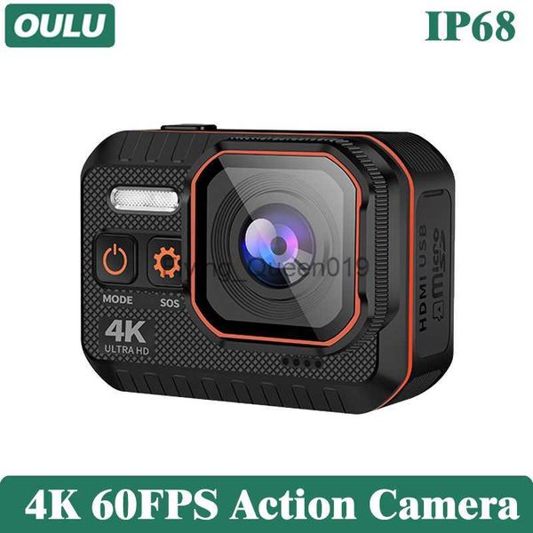 OULU 4K 60FPS Fotocamera sportiva con schermo da 2,0 pollici IP68 Casco impermeabile per auto Action Cam per equitazione Sci Arrampicata Registratore di guida HKD230828