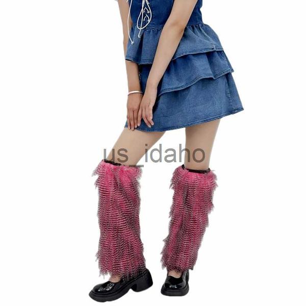 Accessori per parti di scarpe Moda j2k Calzini alti e spessi al ginocchio Scaldamuscoli invernali Soffici copristivali pelosi Leggings sexy Calzini lunghi per donne Ragazze adolescenti J230828