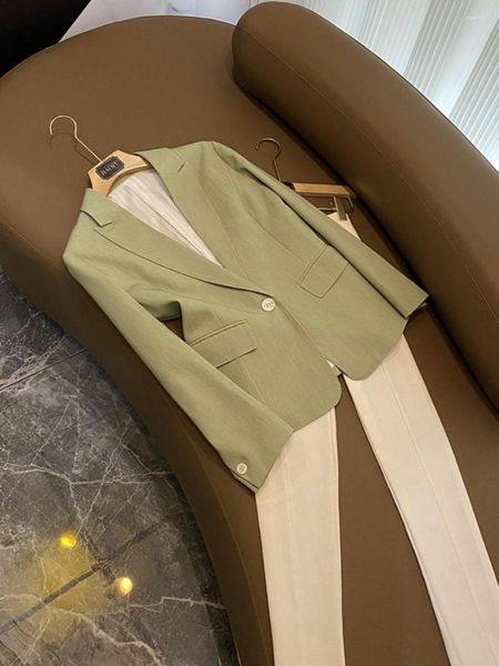 Ternos femininos feitos sob encomenda único botão senhora escritório formal wear manga longa feminino sólido fino cabido estilo vintage blazer