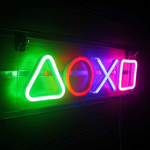 Led Neon Licht Spiel Icon Zeichen Lampe USB Lade Wand Hängen Atmosphäre Nachtlicht Für PS4 Spiel Zimmer Dekor Neon zeichen Geschenk HKD230825