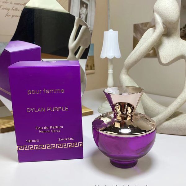 Profumo per donna DYLAN PURPLE Classico 100 ml EDP Spray femminile Colonia Naturale Designer Donna Profumo affascinante di lunga durata Fragranza per regalo EAU DE PARFUM 3.4 FL.OZ