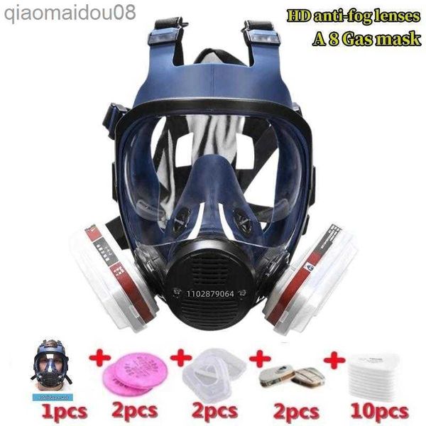 Indumenti protettivi Respiratore chimico nuova maschera antigas di alta qualità A8 antinquinamento maschera a pieno facciale respiratore filtro maschera a pieno facciale in silicone HKD230826