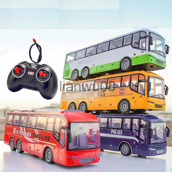 Elétrico / RC Animais Crianças Brinquedo Rc Carro Controle Remoto Ônibus Escolar com Light Tour Bus Rádio Controlado Carro Elétrico para Crianças Brinquedos Presente X0828