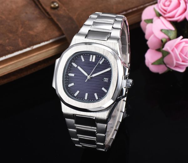 2024 New Fashion Watch Mens Automatic Quartz Bewegung wasserdichte hochwertige Armbanduhr Stunde Hand Display Metallgurt Einfacher Luxus beliebter Uhr AA132