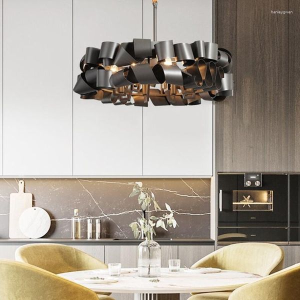 Lampadari Lampadario in ferro irregolare di lusso postmoderno leggero Illuminazione Soggiorno Lampada decorativa a LED per ristorante