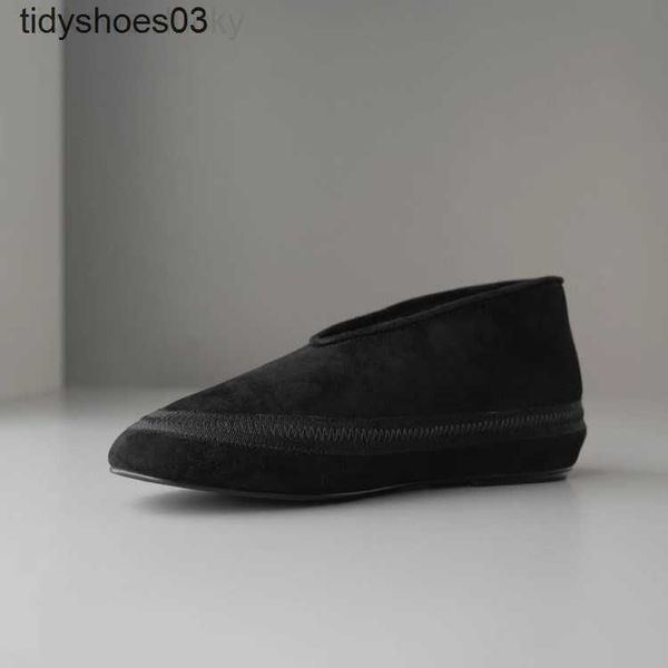 Дизайнерские туфли для обуви Row New Furse Integrated Wool One Foot Nun Comense теплые шерстяные одиночные туфли для женщин Размер 34-42 YZSS C02U