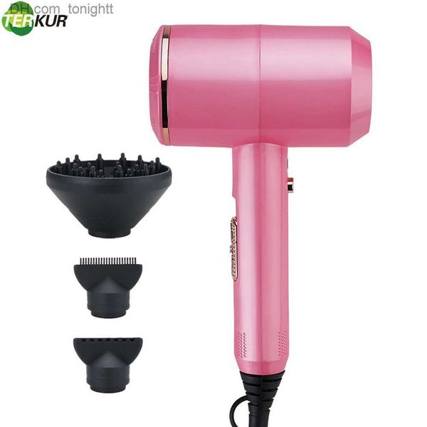 Secador de cabelo profissional vento frio e quente 2000W Anion Blow DC Motor com 3 concentrador difusor Função de indução Lonic Q230828