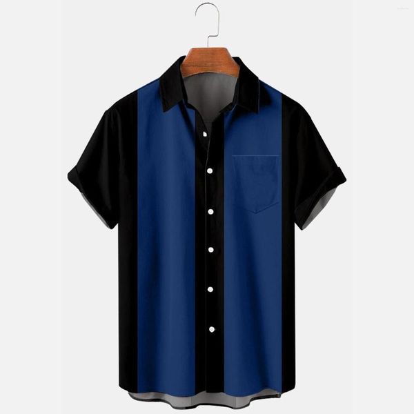 Camicie casual da uomo 2023 Camicia hawaiana da uomo Moda uomo Camicetta Ropa Stampa Plus Size Manica corta Colletto rovesciato Abbigliamento da vacanza