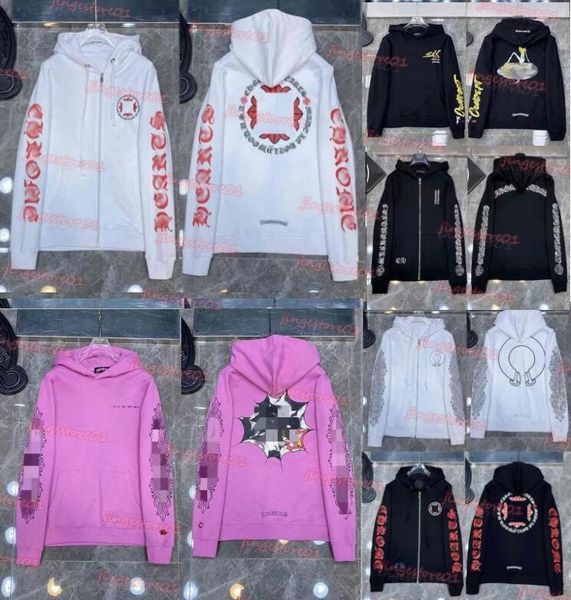 Mens Chrome Kış Kalp Ch Uzun Ceket Gevşek Kapüşonlu Hoody Erkek Kadın Hip Hop Chromees F5W