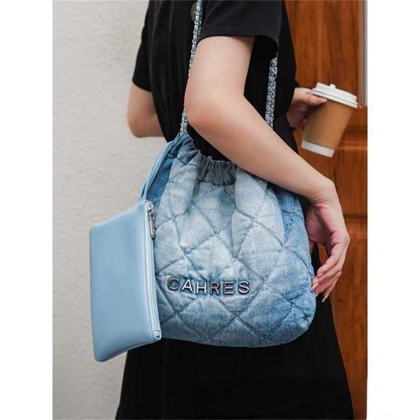 22% OFF Saco 2024 Novo Lançamento Designer Bolsa Jeans Coreano Mulheres Moda Cadeia Balde Versátil Tamanho Pequeno Uma Axila