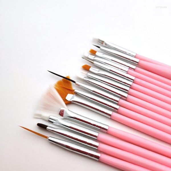 Pincéis de maquiagem 15 Nail Art Professional Brush Decoration Kit Material e caneta de pintura