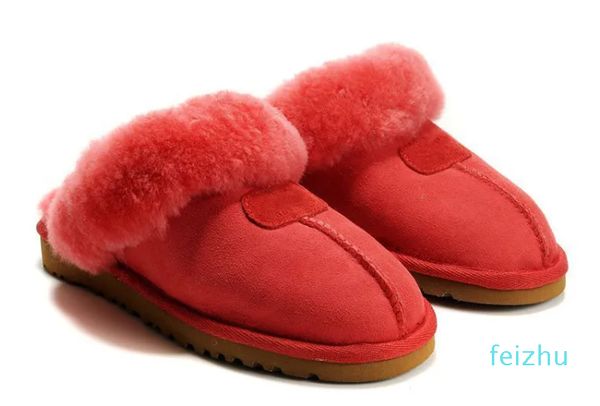 Heiße Mode Pelzschuhe Männer Frauen Mädchen Flip Flop Kastanie Schwarz Beste Qualität Kaffeestiefel