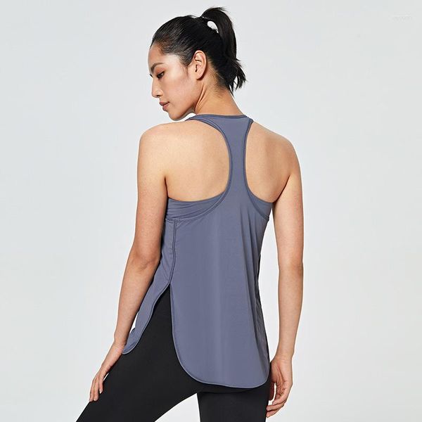 Damen Tanks 2023 Gym Tops Sport-BH-Shirt 2-in-1 Racerback-Top Shirts ärmellos Yoga Fitness Laufen schnell trocknend Tank Crop