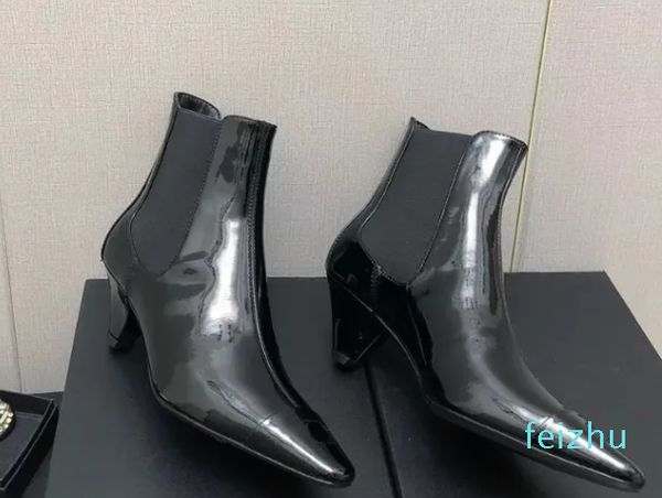 Pure Color Pointed Boots Womens 100% кожаная вечеринка на открытом воздухе chelsea andold