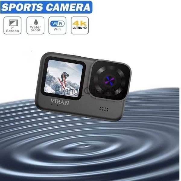 4K / 30FPS WiFi Cámara de acción antivibración Pantalla de control remoto Subacuático Casco impermeable Videocámara Unidad deportiva Grabadora de video HKD230828