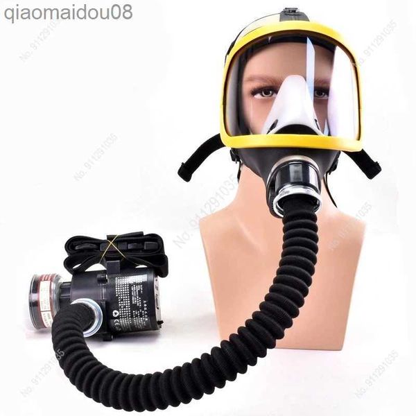 Protezione Indumenti protettivi Sistema di aria compressa a flusso costante elettrico Maschera antigas Respiratore Sicurezza sul posto di lavoro Maschera antigas a pieno facciale Respiratore HKD230828