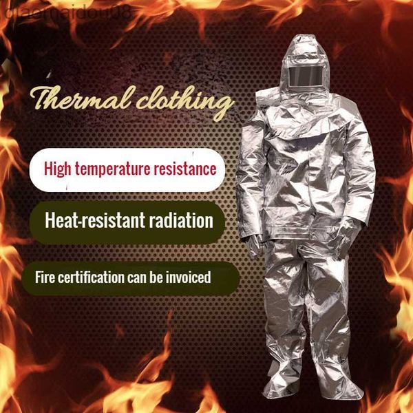 Indumenti protettivi Radiazione termica da 1000 gradi Resistente al calore Uniforme pompiere Foglio di alluminio Indumenti protettivi Abbigliamento antiscottatura HKD230826