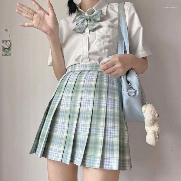 Kleidung Sets Schuluniform Mädchen Japanischen Stil Set Plissee Röcke Koreanische Seifuku Kleidung Plaid Rock JK Uniformen Für Frau