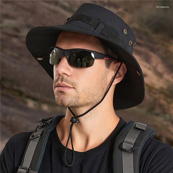 Berretti Berretto tattico mimetico Berretto militare Boonie Hat Caps Camo Uomo Sport all'aria aperta Secchio per il sole Pesca Escursionismo Cappelli da caccia 60CM