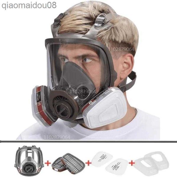 Vestuário de proteção Máscara de gás ácido / orgânico / amônia 6800 máscara facial completa Máscara de gás tinta química pesticida laboratório filtro multifuncional à prova de poeira HKD230826