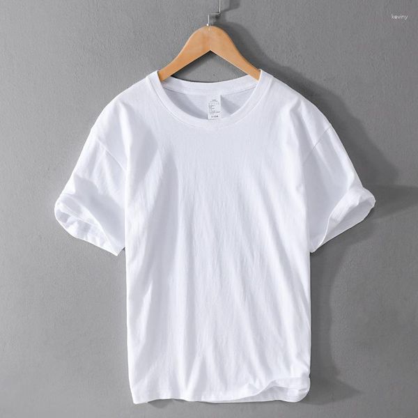 Camisetas masculinas 2023 verão branco camisa de manga curta para homens camiseta básica algodão casual tops camisetas