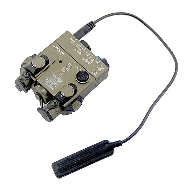 Lanterna tática DBAL A2 LED luz branca 400 lúmens lanterna de caça laser vermelho integrado e laser IR vem com interruptor remoto luz de arma de rifle