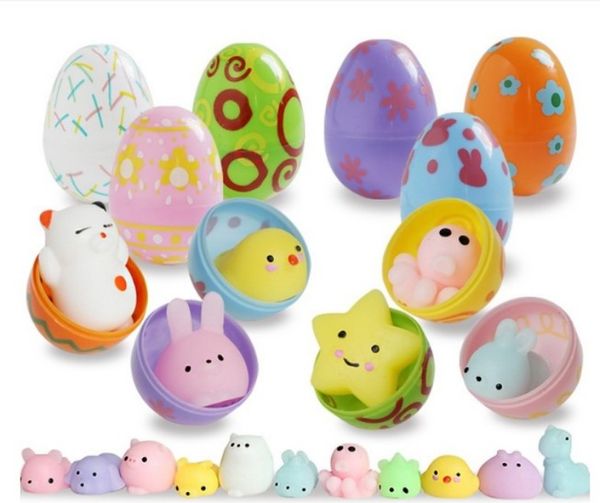 Huevos de Pascua Paskalya Yumurta Dolgular Oyuncaklar 10 PCS Paskalya Yumurtası Dekorasyon Tavşan Yumurta Paskalya Şeridi Kabuğu Plastik Twisted Yumurta Oyuncaklar Çocuklar İçin Hediye Paskalya Kutusu Kör Kutu Oyuncak