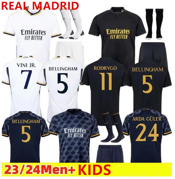 2023 24 Real Madrids Soccer Jerseys Fãs Versão 2023 2024 Kit Modric Camiseta Vini Jr Camavinga Tchouameni Madrides Camisa de futebol