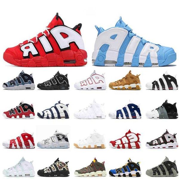 Scarpe da basket University Blue UNC Scottie Pippen Mor Uptempos Donna Scarpe da ginnastica da uomo sportive Hoop Pack Premium Wheat White Varsity Rosso Nero Scarpe da ginnastica firmate