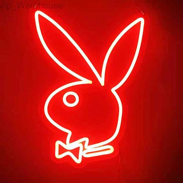 Coniglio Neon Sign Light Compleanno personalizzato Festa di nozze Bambini Miglior regalo Neon Flamingo Lampada da parete Camera da letto Decorazione della sala giochi HKD230825