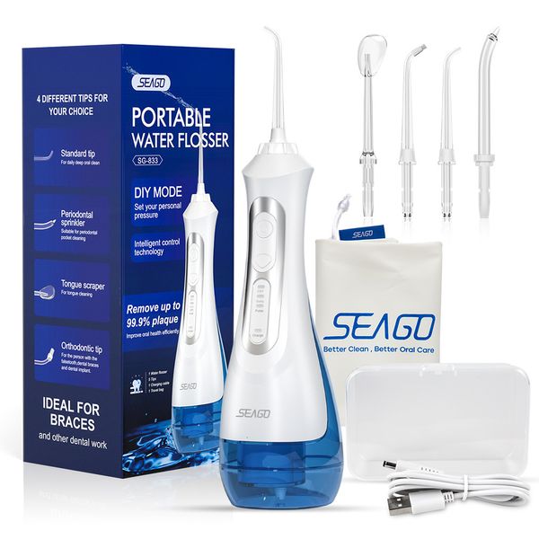 Altro Igiene orale SEAGO Irrigatore dentale Idropulsore portatile USB ricaricabile 3 modalità Modalità fai da te IPX7 per la pulizia dei denti SG833 230828