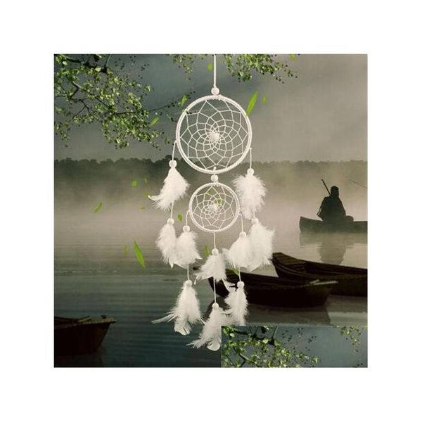 Novidade Itens Dream Catcher Room Decor Pena Tecelagem Alcançando o Ângulo Dreamcatcher Wind Chimes Estilo Indiano Mascote Religioso Dr Dh1Od