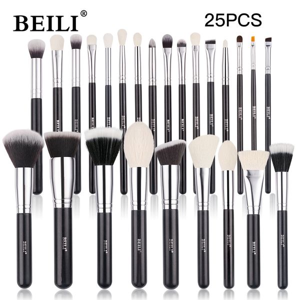 Инструменты макияжа Beili Black Goat Hair Professional Brush Set Foundation Concealer Tears Screenw Make Up Brochas Maquillaje 230828