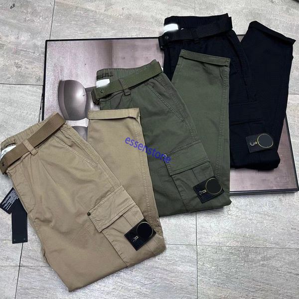 23-3 Hochwertige Abzeichen-Patches Herren-Trainingshose, Stone-Hose, modische Buchstaben, Stone-Designer-Joggerhose, Stone-Cargohose, Reißverschluss, lange Sporthose, 4 Farben, 28–36